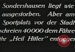 Image of Hitler speaks to crowd at Sonderhausen Sports Stadium Germany, 1932, second 30 stock footage video 65675061183