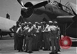 Image of Douglas SBD Dauntless aircraft start and taxi Pearl Harbor Hawaii USA, 1942, second 3 stock footage video 65675061841