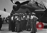 Image of Douglas SBD Dauntless aircraft start and taxi Pearl Harbor Hawaii USA, 1942, second 8 stock footage video 65675061841