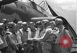 Image of Douglas SBD Dauntless aircraft start and taxi Pearl Harbor Hawaii USA, 1942, second 33 stock footage video 65675061841