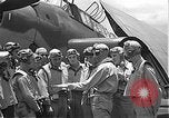 Image of Douglas SBD Dauntless aircraft start and taxi Pearl Harbor Hawaii USA, 1942, second 36 stock footage video 65675061841