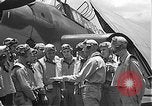 Image of Douglas SBD Dauntless aircraft start and taxi Pearl Harbor Hawaii USA, 1942, second 37 stock footage video 65675061841