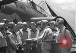 Image of Douglas SBD Dauntless aircraft start and taxi Pearl Harbor Hawaii USA, 1942, second 39 stock footage video 65675061841
