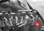 Image of Douglas SBD Dauntless aircraft start and taxi Pearl Harbor Hawaii USA, 1942, second 41 stock footage video 65675061841