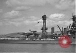 Image of USS Colorado (BB-45) maneuvering to Berth F-12A Pearl Harbor Hawaii USA, 1942, second 37 stock footage video 65675061843