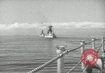Standbild USA Schlachtschiffe in Spalte Bildung Hampton Roads Virginia USA, 1939, aus Sekunde 62 historischem Filmmaterial Videoclip 65675062203