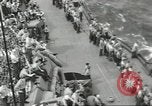 Image of Wounded transferred, ship-to-ship, on Stokes stretcher Mariana Islands, 1944, second 57 stock footage video 65675062229