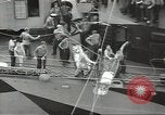 Image of Transferring wounded between ships on Stokes stretcher Mariana Islands, 1944, second 28 stock footage video 65675062231