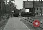 Image of A-4 missile towed for simulated launch at Test Stand 5 Peenemunde Germany, 1943, second 4 stock footage video 65675062547