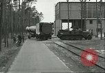 Image of A-4 missile towed for simulated launch at Test Stand 5 Peenemunde Germany, 1943, second 7 stock footage video 65675062547