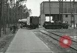 Image of A-4 missile towed for simulated launch at Test Stand 5 Peenemunde Germany, 1943, second 8 stock footage video 65675062547