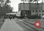 Image of A-4 missile towed for simulated launch at Test Stand 5 Peenemunde Germany, 1943, second 11 stock footage video 65675062547