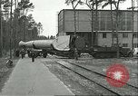Image of A-4 missile towed for simulated launch at Test Stand 5 Peenemunde Germany, 1943, second 12 stock footage video 65675062547
