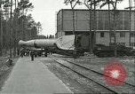 Image of A-4 missile towed for simulated launch at Test Stand 5 Peenemunde Germany, 1943, second 13 stock footage video 65675062547
