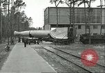 Image of A-4 missile towed for simulated launch at Test Stand 5 Peenemunde Germany, 1943, second 15 stock footage video 65675062547