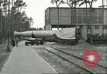 Image of A-4 missile towed for simulated launch at Test Stand 5 Peenemunde Germany, 1943, second 17 stock footage video 65675062547