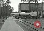 Image of A-4 missile towed for simulated launch at Test Stand 5 Peenemunde Germany, 1943, second 19 stock footage video 65675062547