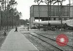 Image of A-4 missile towed for simulated launch at Test Stand 5 Peenemunde Germany, 1943, second 21 stock footage video 65675062547