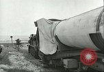 Image of A-4 missile towed for simulated launch at Test Stand 5 Peenemunde Germany, 1943, second 28 stock footage video 65675062547