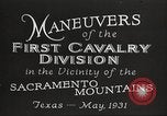 Immagine di 1a divisione di cavalleria Texas Sacramento Mountains USA, 1931, secondo 11 filmato di repertorio 65675062665