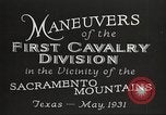 Immagine di 1a divisione di cavalleria Texas Sacramento Mountains USA, 1931, secondo 12 filmato di repertorio 65675062665