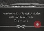 Image of Patrick J Hurley Fort Bliss Texas USA, 1931, second 14 stock footage video 65675062673