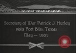 Image of Patrick J Hurley Fort Bliss Texas USA, 1931, second 15 stock footage video 65675062673