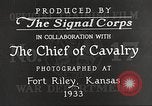 Image of Cavalry Rifle Platoon Kansas United States USA, 1933, second 15 stock footage video 65675062675