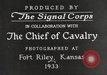 Image of Cavalry Rifle Platoon Kansas United States USA, 1933, second 18 stock footage video 65675062675