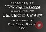Image of Cavalry Rifle Platoon Kansas United States USA, 1933, second 19 stock footage video 65675062675
