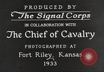 Image of Cavalry Rifle Platoon Kansas United States USA, 1933, second 21 stock footage video 65675062675