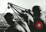 Image of German submarine U-564 reloads torpedo at sea Atlantic Ocean, 1942, second 14 stock footage video 65675062706