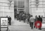 Image of men enlist at US Navy recruitment center in World War 2 San Francisco California USA, 1941, second 26 stock footage video 65675062832