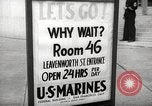 Image of men enlist at US Navy recruitment center in World War 2 San Francisco California USA, 1941, second 38 stock footage video 65675062832