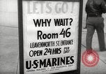 Image of men enlist at US Navy recruitment center in World War 2 San Francisco California USA, 1941, second 39 stock footage video 65675062832