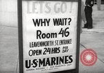 Image of men enlist at US Navy recruitment center in World War 2 San Francisco California USA, 1941, second 42 stock footage video 65675062832