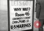 Image of men enlist at US Navy recruitment center in World War 2 San Francisco California USA, 1941, second 45 stock footage video 65675062832