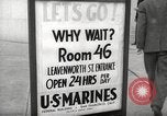 Image of men enlist at US Navy recruitment center in World War 2 San Francisco California USA, 1941, second 46 stock footage video 65675062832