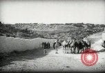 Standbild kleiner Junge zu Fuß und mit Kamelen Amman Transjordan, 1945, aus Sekunde 4 historischem Filmmaterial Videoclip 65675062976