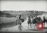 Standbild kleiner Junge zu Fuß und mit Kamelen Amman Transjordan, 1945, aus Sekunde 16 historischem Filmmaterial Videoclip 65675062976