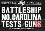 Image of USS North Carolina live firing exercise Atlantic Ocean, 1941, second 4 stock footage video 65675063047