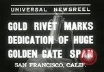 Standbild Golden Gate Bridge Widmung San Francisco California USA, 1937, aus Sekunde 3 historischem Filmmaterial Videoclip 65675063194