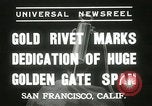 Standbild Golden Gate Bridge Widmung San Francisco California USA, 1937, aus Sekunde 4 historischem Filmmaterial Videoclip 65675063194