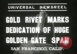 Standbild Golden Gate Bridge Widmung San Francisco California USA, 1937, aus Sekunde 8 historischem Filmmaterial Videoclip 65675063194