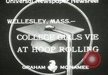 Image of hoop-rolling contest Wellesley Massachusetts USA, 1933, second 3 stock footage video 65675063201