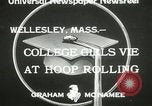 Image of hoop-rolling contest Wellesley Massachusetts USA, 1933, second 8 stock footage video 65675063201