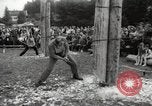 Image of tree-chopping and sawing contest Bavaria Germany, 1967, second 6 stock footage video 65675063266