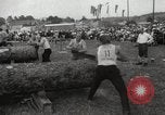 Image of tree-chopping and sawing contest Bavaria Germany, 1967, second 15 stock footage video 65675063266