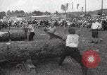 Image of tree-chopping and sawing contest Bavaria Germany, 1967, second 16 stock footage video 65675063266