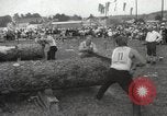 Image of tree-chopping and sawing contest Bavaria Germany, 1967, second 17 stock footage video 65675063266